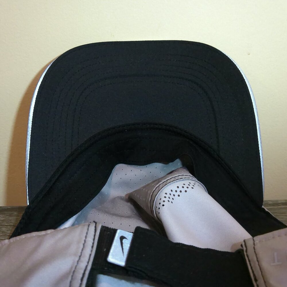 Nike Featherlight Dri-FIT Running Hat 'Move to Zero' Gray Black Reflective Logo - Picture 5 of 7